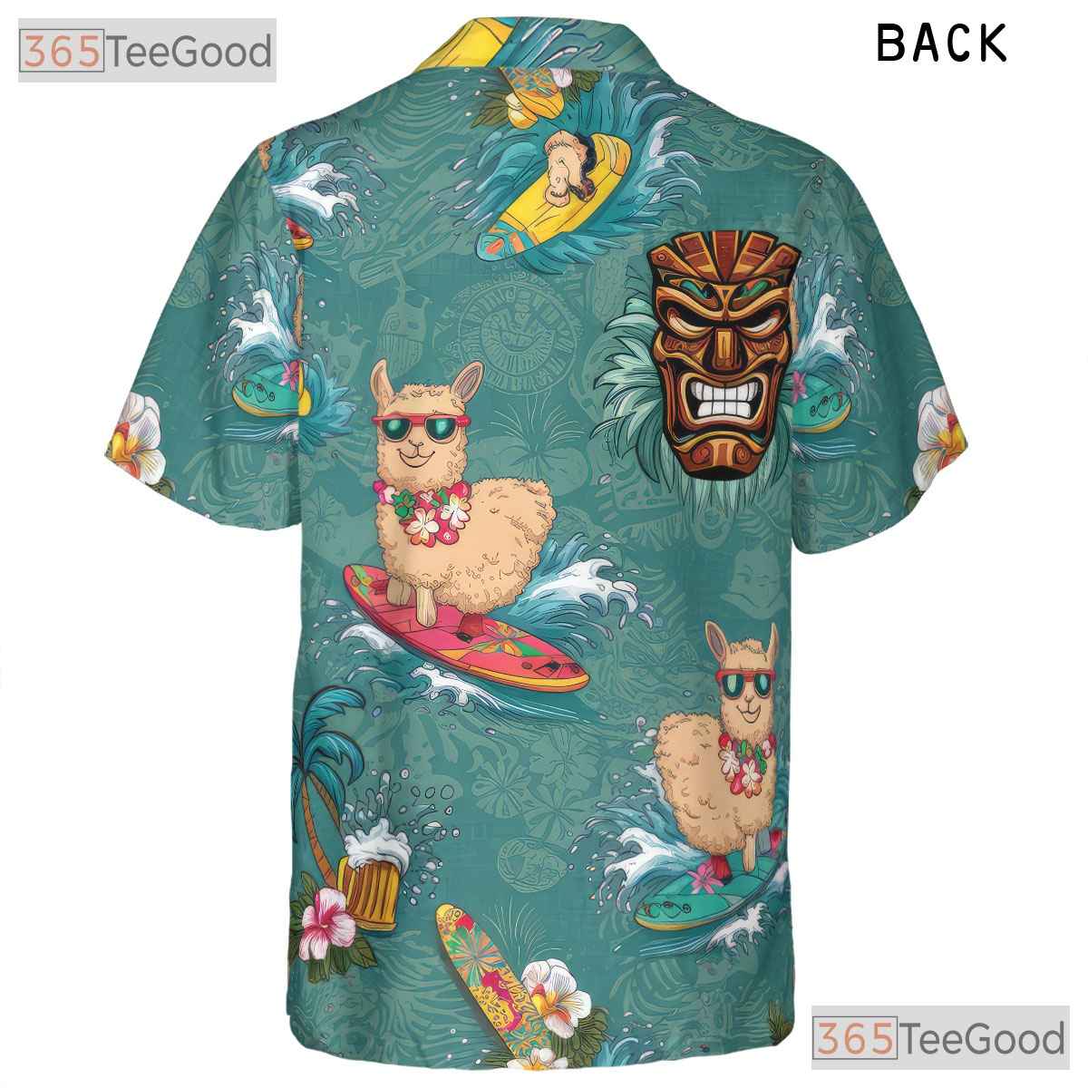 Funny Surfing Alpaca Hawaiian Shirt Men Women, Tiki Beach Party Top
