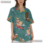 Funny Surfing Alpaca Hawaiian Shirt Men Women, Tiki Beach Party Top