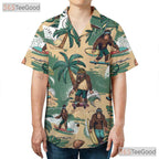 Funny Surfing Sasquatch Bigfoot Hawaiian Tee Unisex Tropical Beach Party Outfit