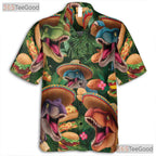 Funny T-Rex Taco Dinosaur Hawaiian Shirt - Unisex Aloha Beach Party Tee