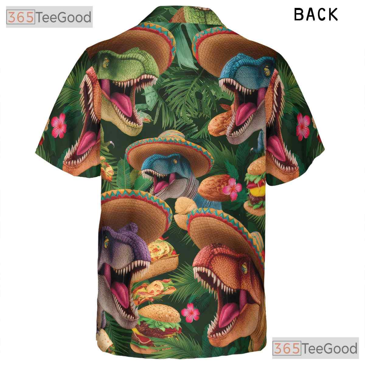 Funny T-Rex Taco Dinosaur Hawaiian Shirt - Unisex Aloha Beach Party Tee