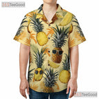 Funny Tropical Fruit Pineapple Aloha Hawaiian Shirt Unisex Beachwear Summer Top