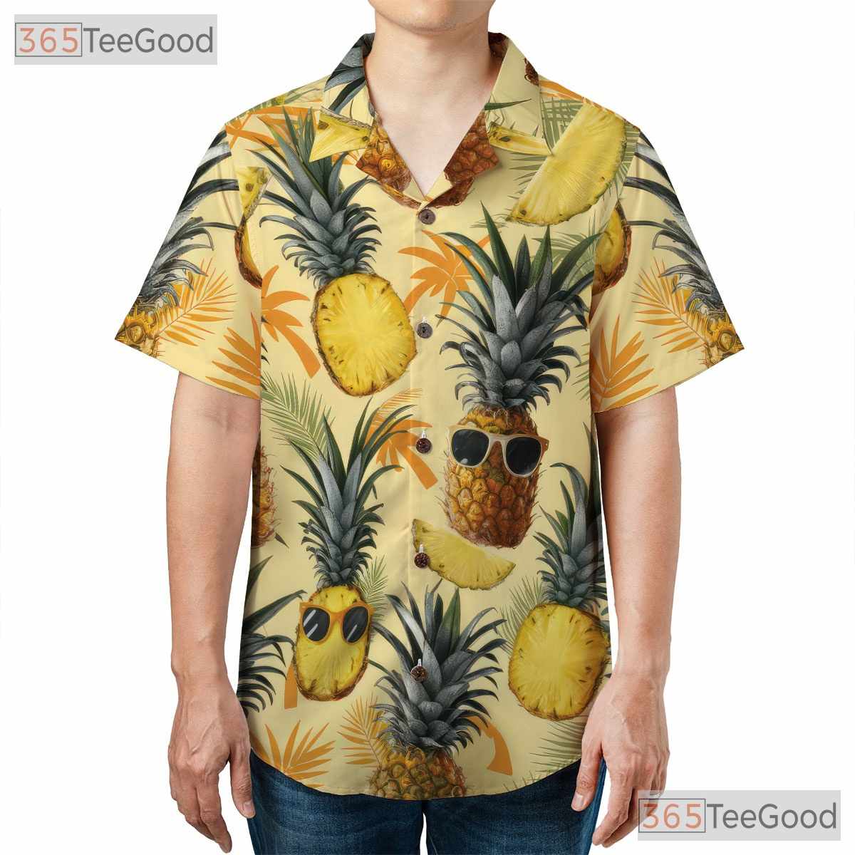 Funny Tropical Fruit Pineapple Aloha Hawaiian Shirt Unisex Beachwear Summer Top