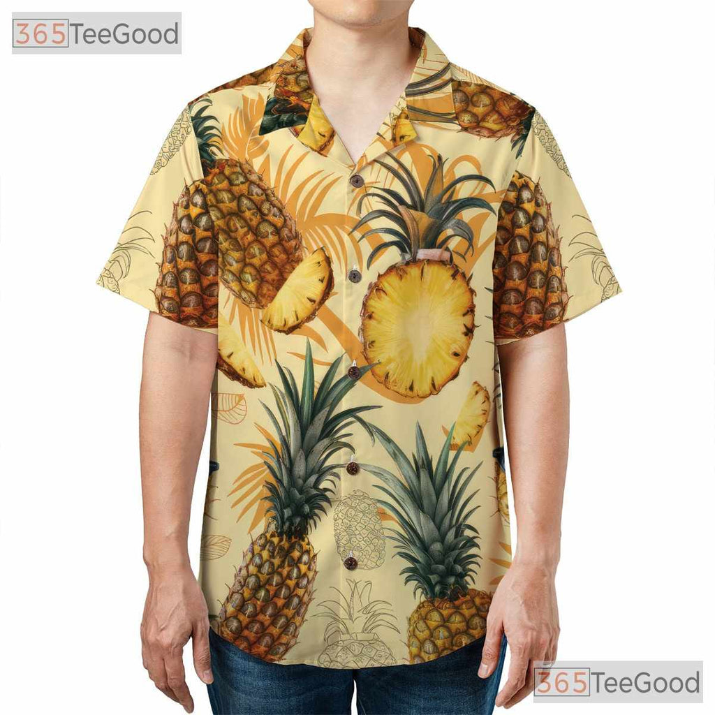Funny Tropical Pineapple Aloha Hawaiian Tee Unisex Beach Party Outfit Men Women