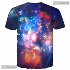 Radiant Colorful Galaxy Cosmos 3D Printed Casual Unisex Short Sleeve Tee Shirt