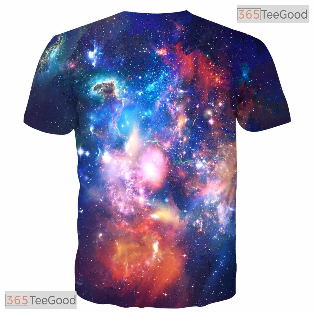 Radiant Colorful Galaxy Cosmos 3D Printed Casual Unisex Short Sleeve Tee Shirt