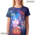 Colorful Galaxy Space Universe 3D Printed Casual Unisex Short Sleeve Tee Shirt