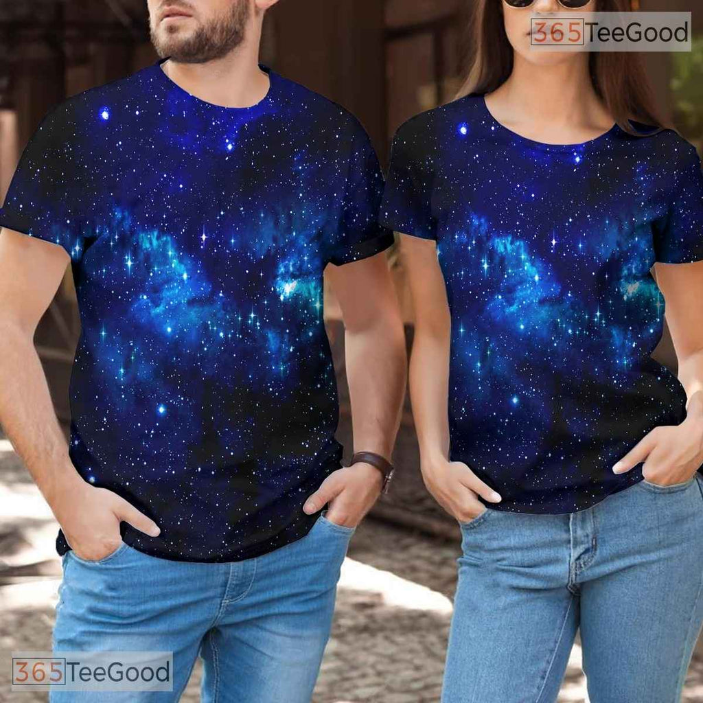 Deep Space Galaxy Design 3D Graphic Printed Casual Novelty Unisex T-Shirt Tops
