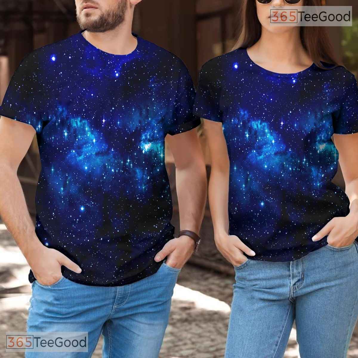 Deep Space Galaxy Design 3D Graphic Printed Casual Novelty Unisex T-Shirt Tops