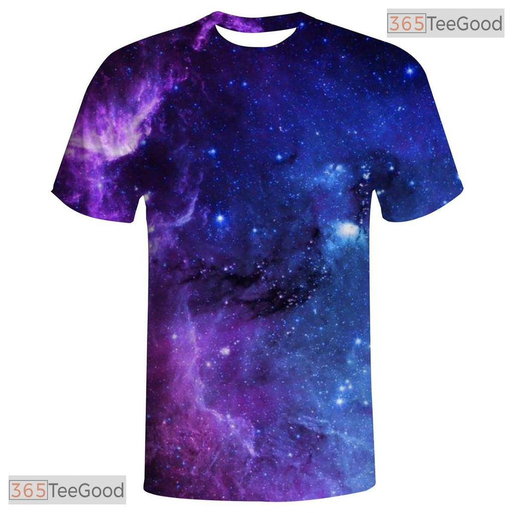 Galaxy Purple Space Basketball Graphic 3D Printed Short Sleeve Unisex Tee Shirt Top