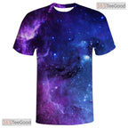 Galaxy Purple Space Basketball Graphic 3D Printed Short Sleeve Unisex Tee Shirt Top