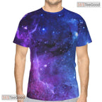 Galaxy Purple Space Basketball Graphic 3D Printed Short Sleeve Unisex Tee Shirt Top