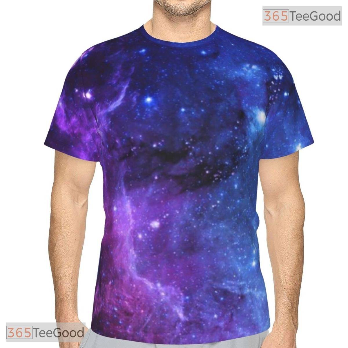 Galaxy Purple Space Basketball Graphic 3D Printed Short Sleeve Unisex Tee Shirt Top