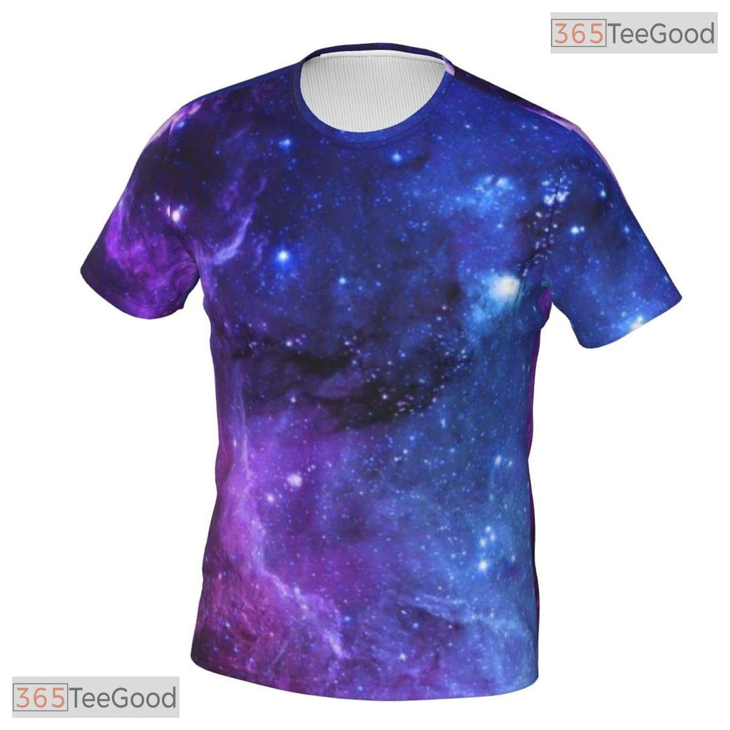Galaxy Purple Space Basketball Graphic 3D Printed Short Sleeve Unisex Tee Shirt Top