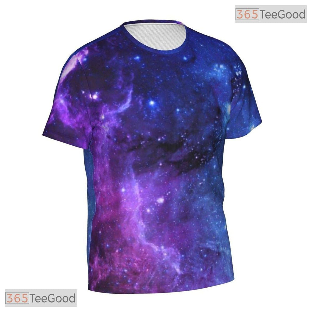 Galaxy Purple Space Basketball Graphic 3D Printed Short Sleeve Unisex Tee Shirt Top