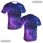 Galaxy Purple Space Basketball Graphic 3D Printed Short Sleeve Unisex Tee Shirt Top