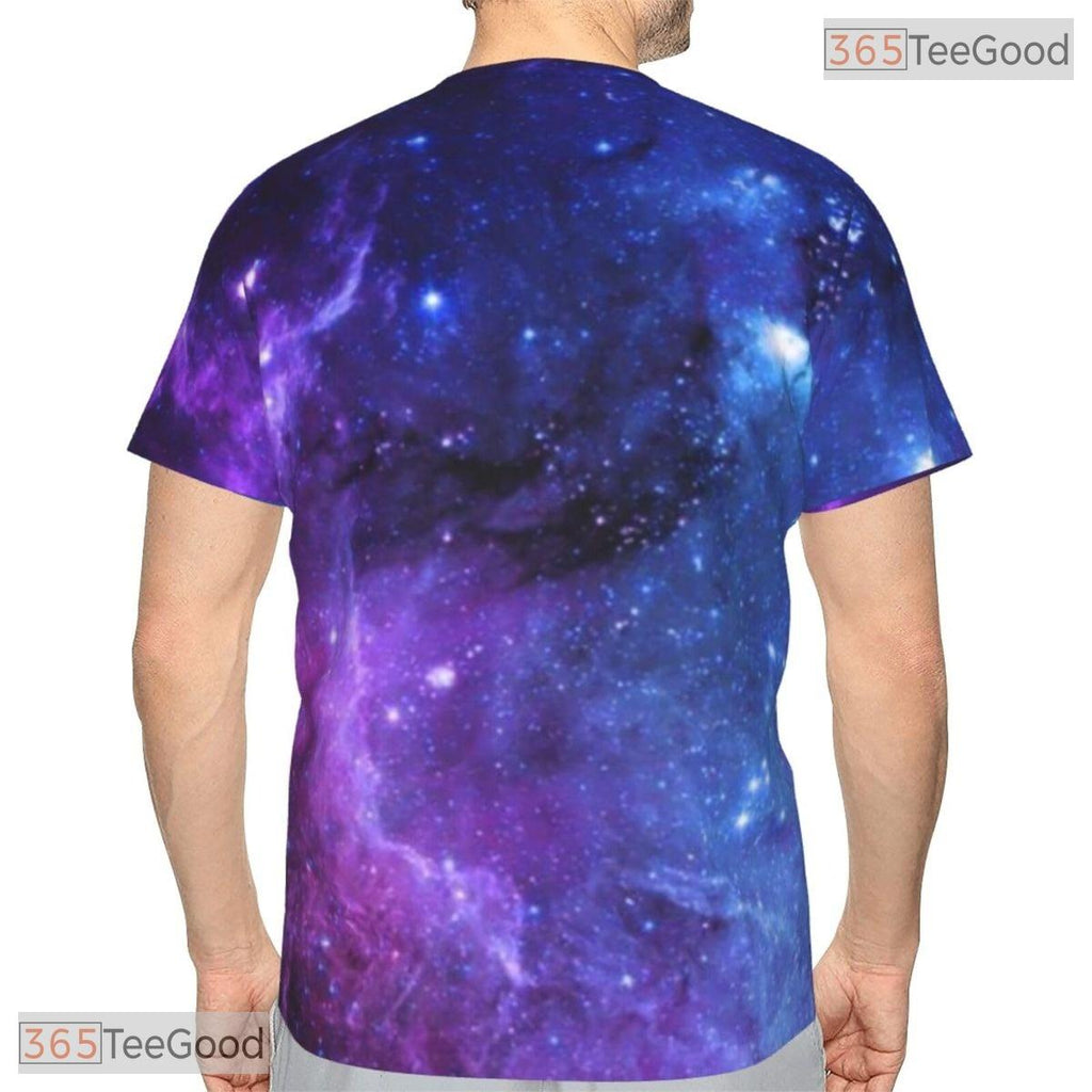 Galaxy Purple Space Basketball Graphic 3D Printed Short Sleeve Unisex Tee Shirt Top