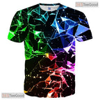 Modern Abstract Geometry Pattern 3D Graphic Printed Casual Unisex Tee Shirt Top