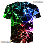 Modern Abstract Geometry Pattern 3D Graphic Printed Casual Unisex Tee Shirt Top