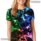 Modern Abstract Geometry Pattern 3D Graphic Printed Casual Unisex Tee Shirt Top