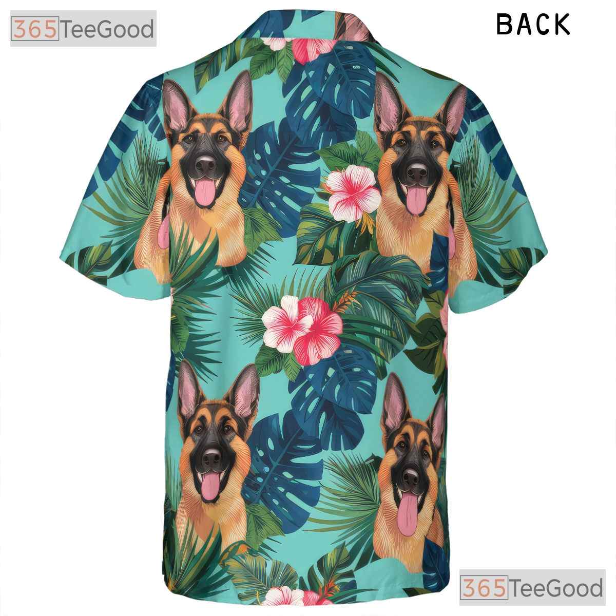 German Shepherd Tropical Floral Hawaiian Shirt Unisex Aloha Beach Print