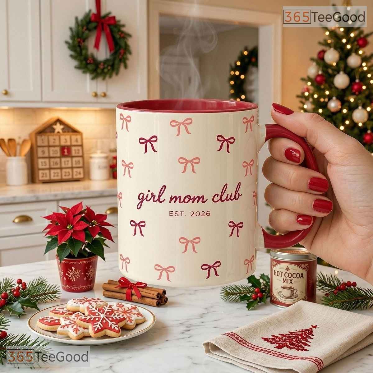 Personalized Girl Mom Club Pastel Mug - Coquette Mother's Day Gift Ceramic Accent Mug