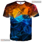Radiant Blue Ocean Wave Graphic Art 3D Printed Casual Unisex Tee Shirt Styles