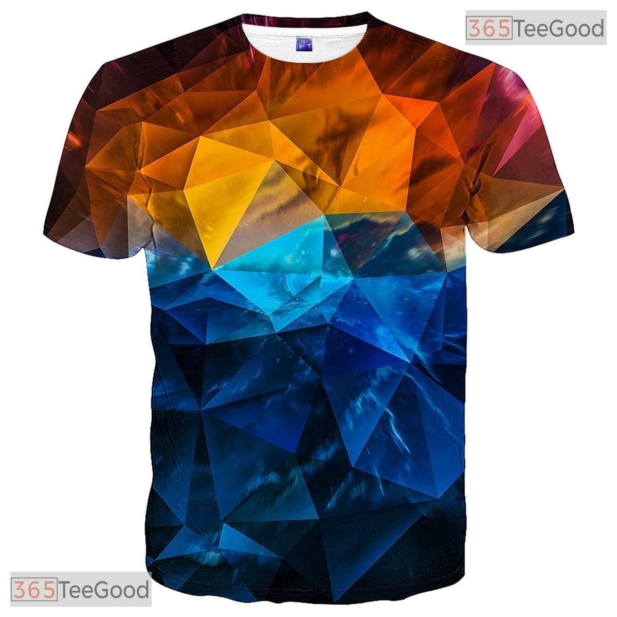 Radiant Blue Ocean Wave Graphic Art 3D Printed Casual Unisex Tee Shirt Styles