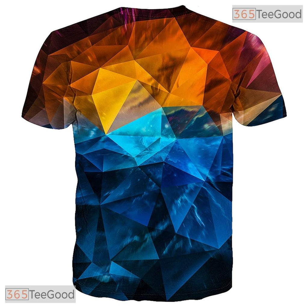 Radiant Blue Ocean Wave Graphic Art 3D Printed Casual Unisex Tee Shirt Styles