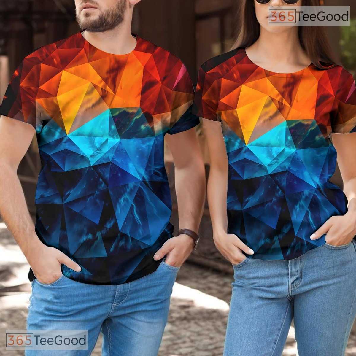 Radiant Blue Ocean Wave Graphic Art 3D Printed Casual Unisex Tee Shirt Styles
