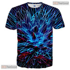Shattered Blue Glass Texture Art 3D Printed Casual Unisex T-Shirt For Men Women
