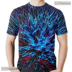 Shattered Blue Glass Texture Art 3D Printed Casual Unisex T-Shirt For Men Women