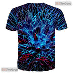 Shattered Blue Glass Texture Art 3D Printed Casual Unisex T-Shirt For Men Women