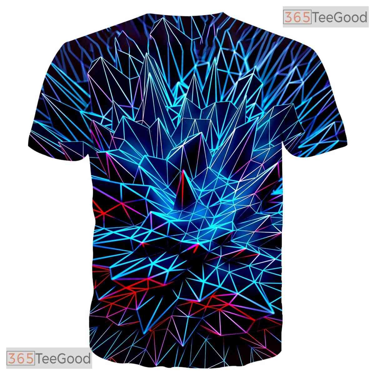 Shattered Blue Glass Texture Art 3D Printed Casual Unisex T-Shirt For Men Women
