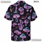 Glow in the Dark Mushroom Hawaiian Shirt, Psychedelic Unisex Aloha Top