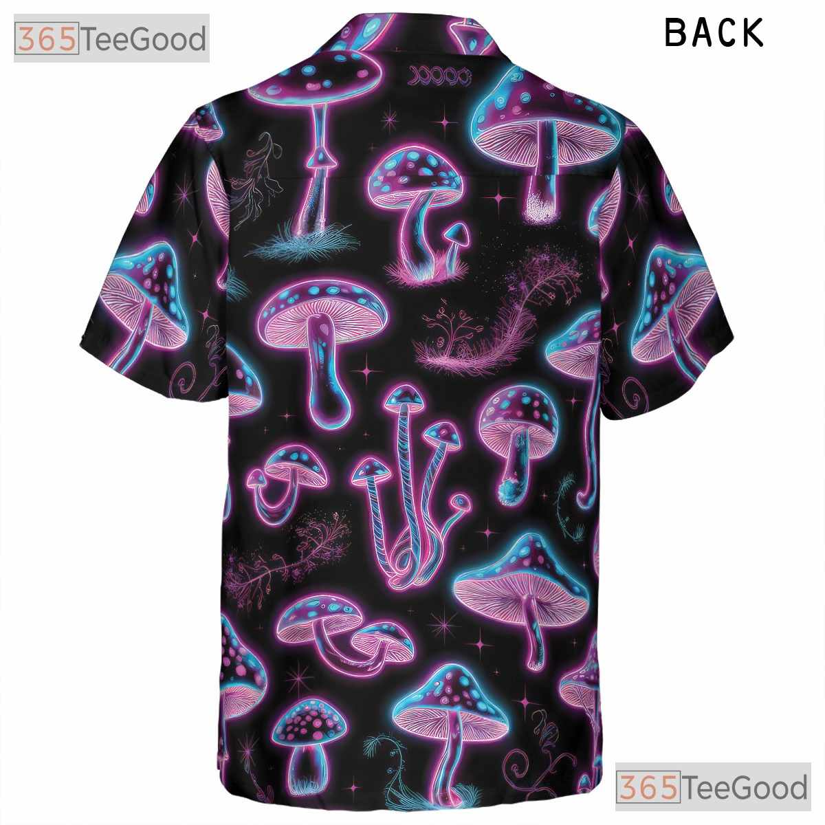 Glow in the Dark Mushroom Hawaiian Shirt, Psychedelic Unisex Aloha Top