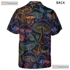 Glow-in-the-Dark Mushroom Hawaiian Shirt for Men - Trippy Neon Fantasy Tee