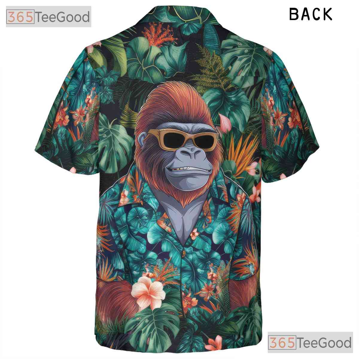 Gorilla Jungle Floral Aloha Shirt Men Women Tropical Vacation Wear
