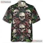 Gothic Octopus Skull Sea Monster Horror Dark Tropical Hawaiian Shirt Unisex