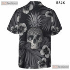 Gothic Pineapple Skull Dark Floral Tropical Aesthetic Hawaiian Shirt Unisex