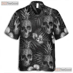 Gothic Pineapple Skull Dark Floral Tropical Aesthetic Hawaiian Tee Unisex