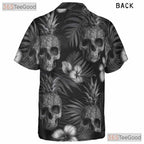 Gothic Pineapple Skull Dark Floral Tropical Aesthetic Hawaiian Tee Unisex