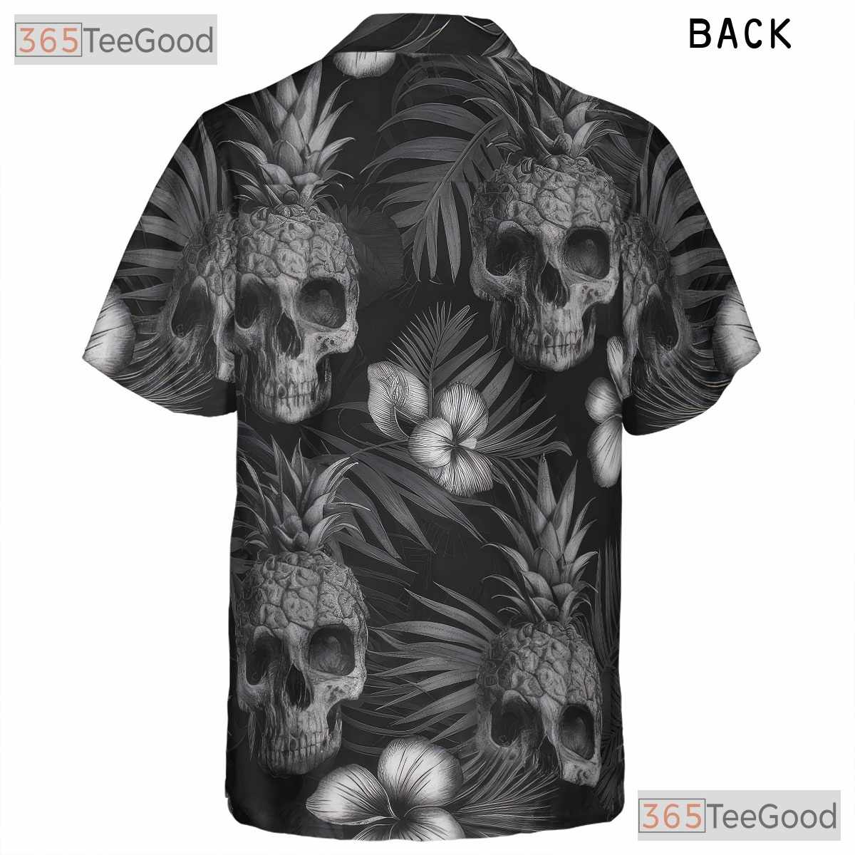 Gothic Pineapple Skull Dark Floral Tropical Aesthetic Hawaiian Tee Unisex