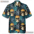 Gothic Pineapple Skull Hawaiian Shirt Unisex Aloha Look for Beach Days Tee
