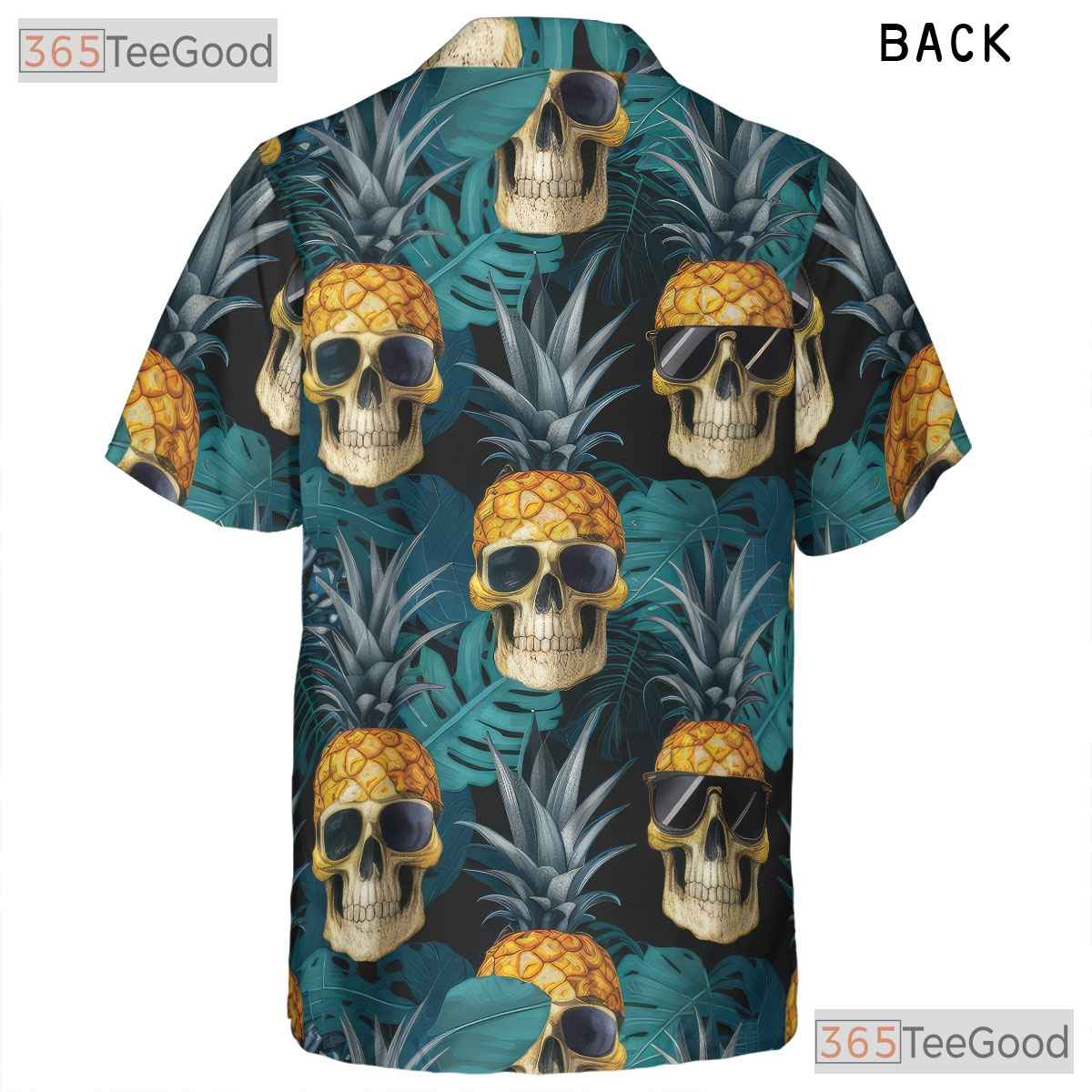 Gothic Pineapple Skull Hawaiian Shirt Unisex Aloha Look for Beach Days Tee