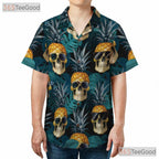 Gothic Pineapple Skull Hawaiian Shirt Unisex Aloha Look for Beach Days Tee