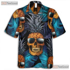 Gothic Pineapple Skull Tropical Beach Party Hawaiian Tee Unisex Aesthetic Outfit