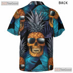 Gothic Pineapple Skull Tropical Beach Party Hawaiian Tee Unisex Aesthetic Outfit
