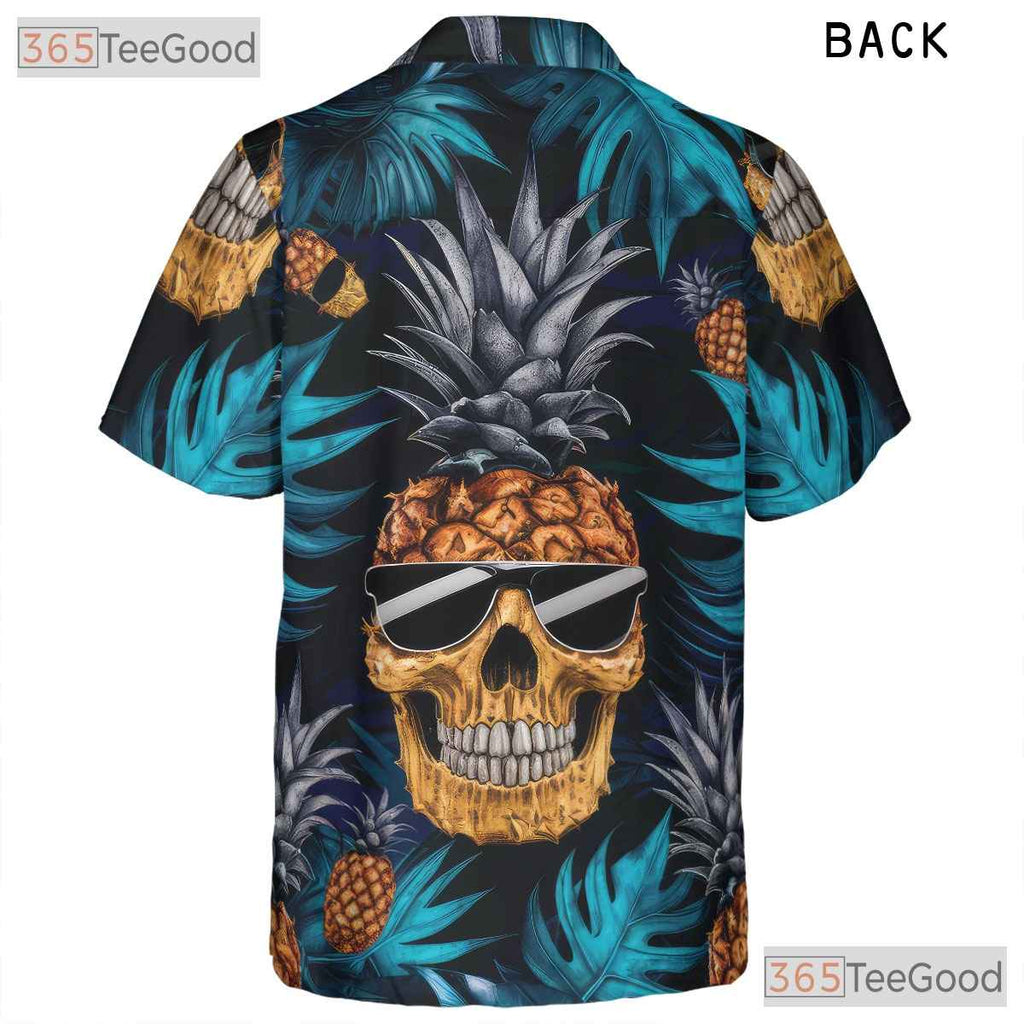 Gothic Pineapple Skull Tropical Hawaiian Tee Men Women Summer Beach Wear Outfit