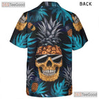 Gothic Pineapple Skull Tropical Hawaiian Tee Men Women Summer Beach Wear Outfit